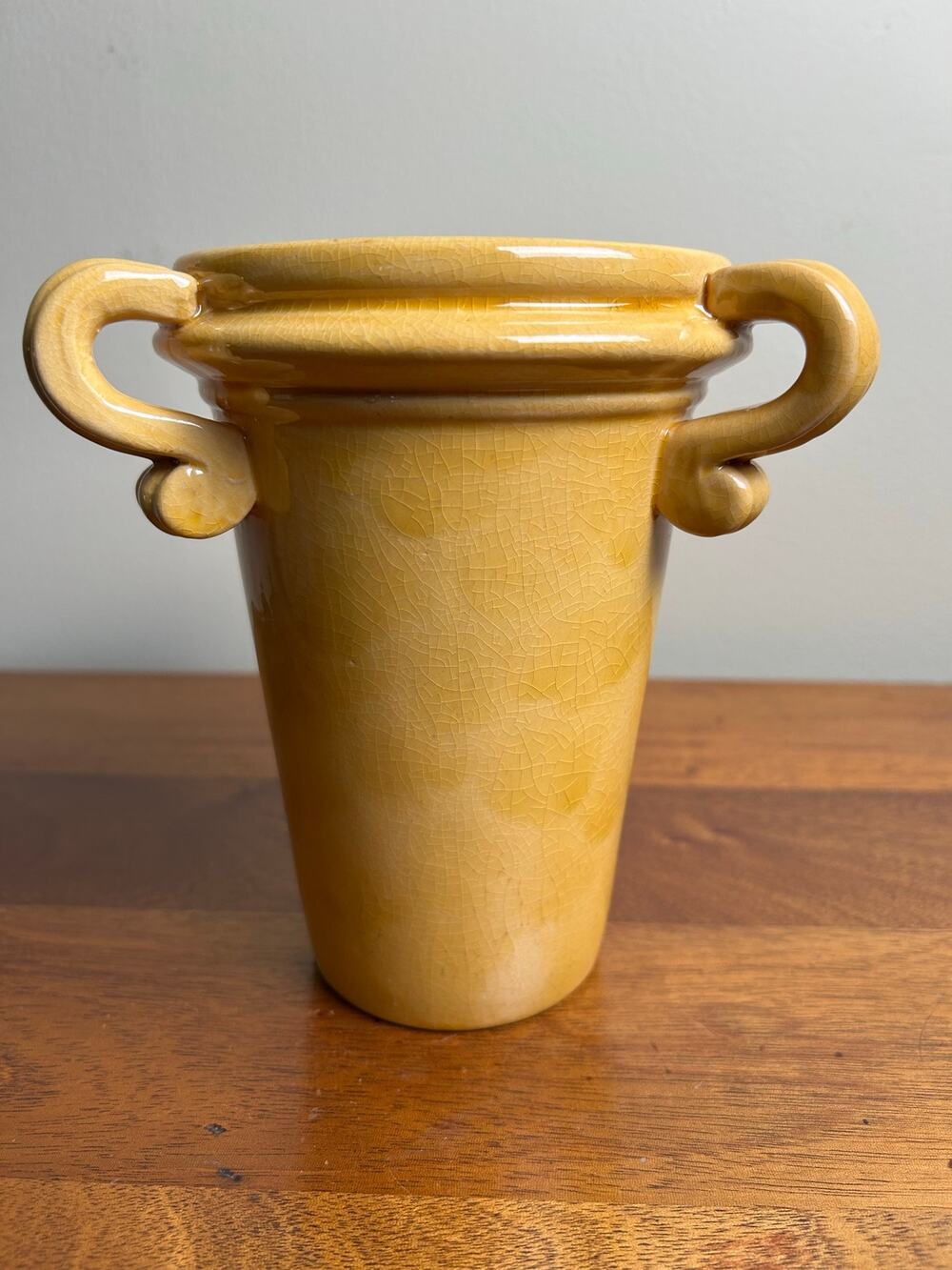 Vintage Bloomrite , Mustard Pottery Vase